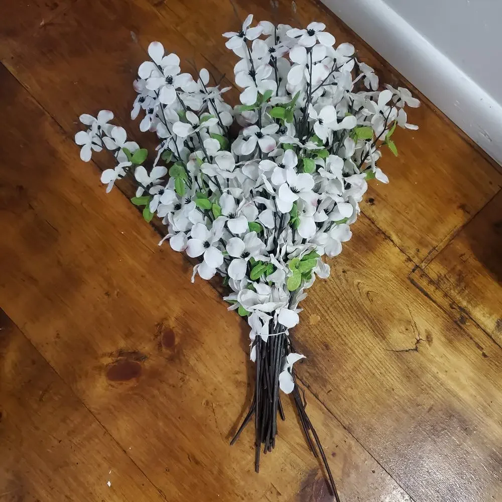 25 Pcs Artificial Dogwood Flowers Bouquet